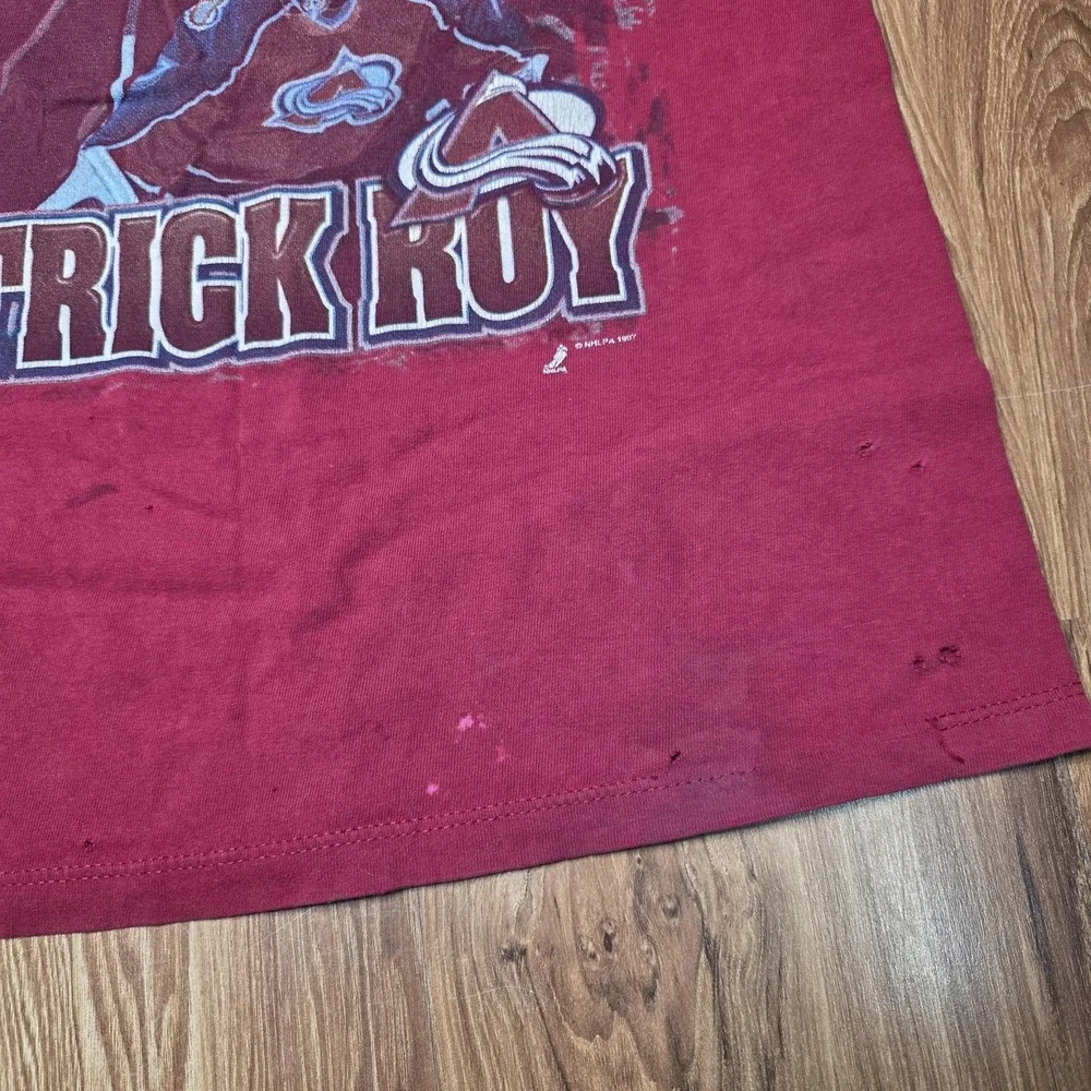 Vintage Colorado Avalanche Starter Shirt Boys‎ Large Red NHL Hockey Patrick Roy